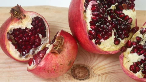 Juicy red pomegranate Stock Footage 234321498