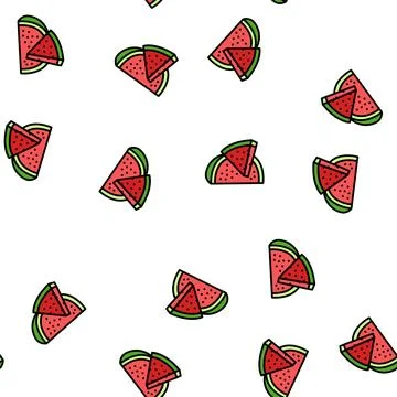 Juicy red watermelon vector seamless pattern Stock Illustration