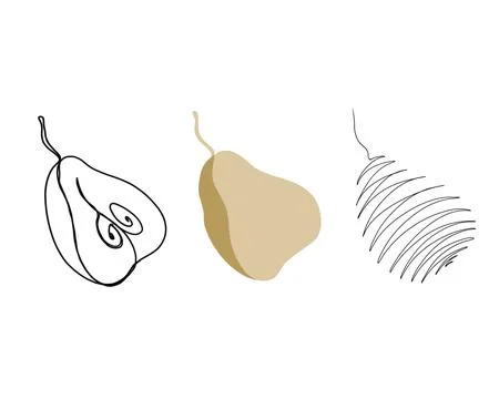 Juicy ripe pear - creative fruit design. template for story or instagram post Stock Illustration