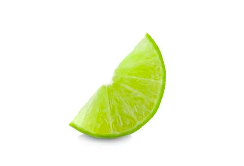Juicy slice of lime isolated on white background 스톡 사진