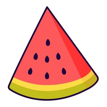 Juicy slice of watermelon. Vector illustration in flat style イラスト素材
