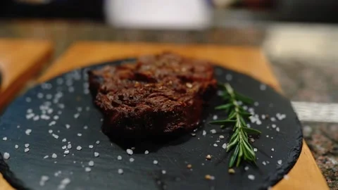 Juicy steak and beer. Stock Footage 145855849