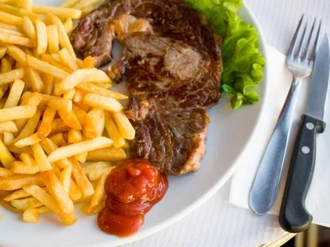 Juicy steak beef meat Stock Photos