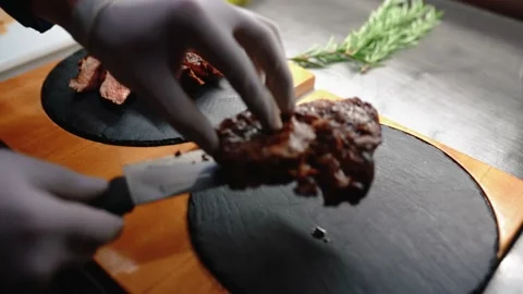 Juicy steak Stock Footage 145855762