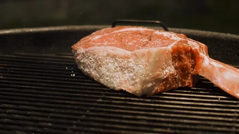 Juicy Steak on the Grill Stock Footage 91448452