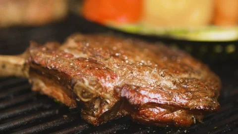 Juicy Steak on the Grill Stock Footage 91449180