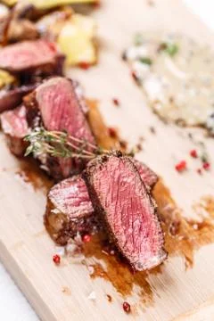 Juicy steak medium rare beef Stock Photos