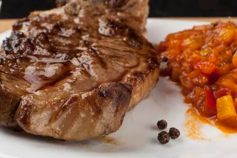 Juicy steak Stock Photos