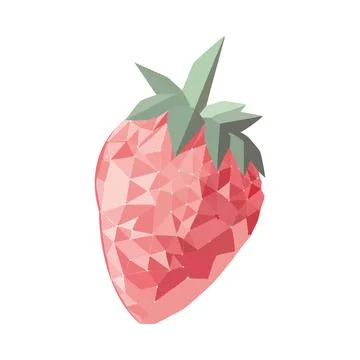 Juicy strawberry and leaf vector abstract Stock Illustration