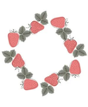 Juicy strawberry , collected in a composition on a white background. Natural Stock Illustration