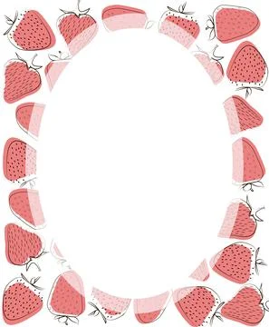 Juicy strawberry , collected in a composition on a white background. Natural Stock Illustration