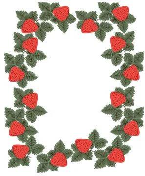 Juicy strawberry , collected in a composition on a white background. Natural Stock Illustration