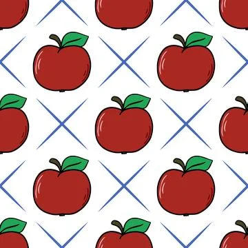 Juicy summer apple seamless pattern Stockillustratie