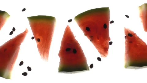 Juicy watermelon cut into pieces. Stock Footage 138587701