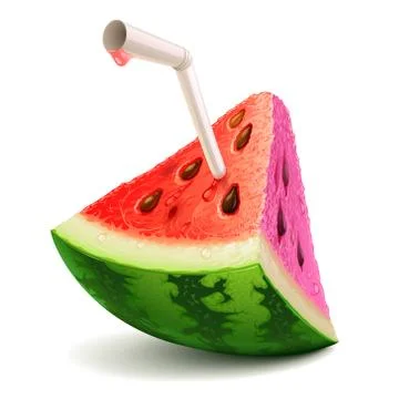 Juicy watermelon Stock Illustration