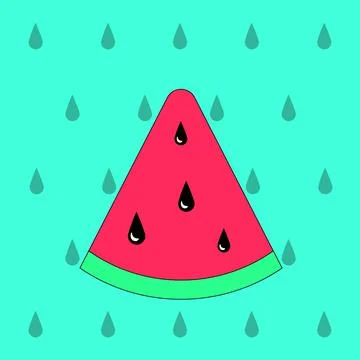 Juicy watermelon Stock Illustration