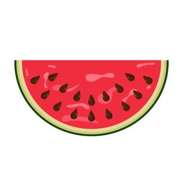 Juicy Watermelon Slice Vector Illustration Stock Illustration