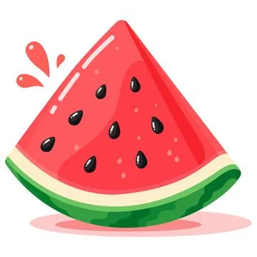Juicy watermelon slice vector illustration Stock Illustration