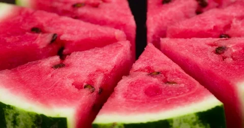 Juicy Watermelon Slices 4K Stock Footage 80451389