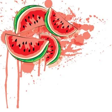 Juicy watermelon vector background,can be used as banner Stock Illustration
