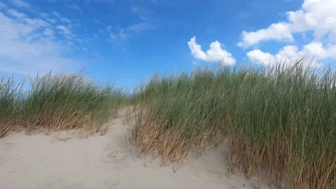 Juist German Beach - Part 1 - dunes » with sound Stock Footage