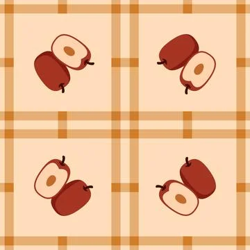 Jujube fruit seamless for pattern fabric, simple jujube fruit cute repeat i.. 스톡 일러스트