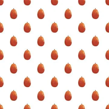 Jujube fruit seamless pattern on white background Stock Illustration