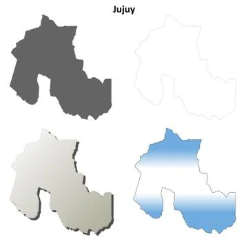 Jujuy blank outline map set 스톡 일러스트