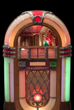Jukebox on black background. 库存照片