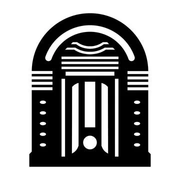 Jukebox black vector icon on white background Illustrazione stock