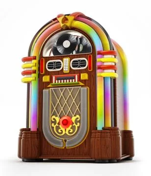 Jukebox isolated on white background. 3D illustration Ilustración de archivo