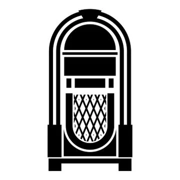 Jukebox Juke box automated retro music concept vintage playing device icon bl Ilustración de archivo
