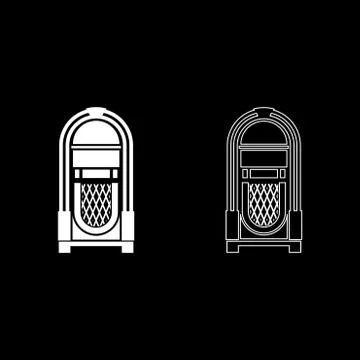 Jukebox Juke box automated retro music concept vintage playing device icon ou Ilustración de archivo