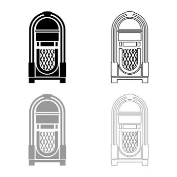 Jukebox Juke box automated retro music concept vintage playing device icon ou Ilustración de archivo