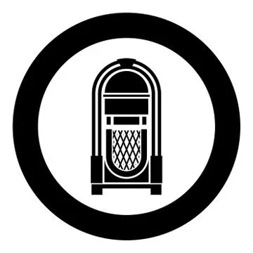 Jukebox Juke box automated retro music concept vintage playing device icon in Ilustración de archivo