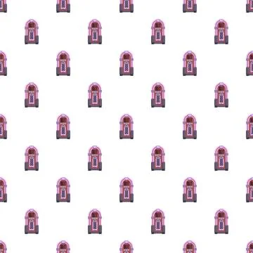 Jukebox pattern creating a retro music background design Stock Illustration