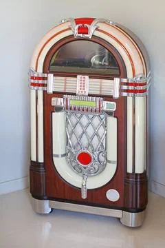 Jukebox Replica Jukebox Replica Automated Music Player in Corner Copyright... Stock Photos