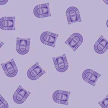 Jukebox retro music glyph vector seamless pattern Illustrazione stock