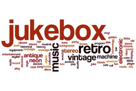 Jukebox word cloud Ilustración de archivo