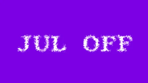 Jul Off cloud text effect violet isolated background Video stock 138722050