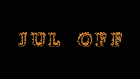 Jul Off fire text effect black background Stock Footage 136245695