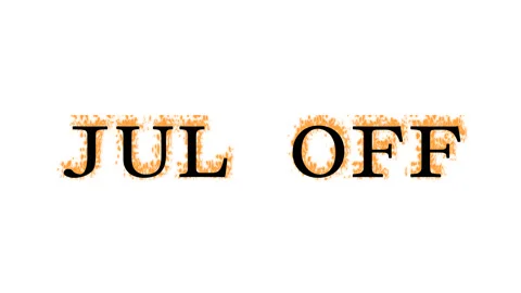 Jul Off fire text effect white isolated background Stock Footage 138072052