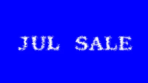 Jul Sale cloud text effect blue isolated background Stock Footage 138722144