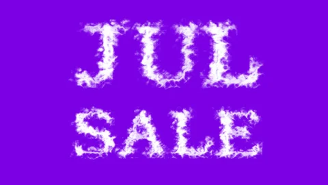 Jul Sale cloud text effect violet isolated background Stock Footage 139638463
