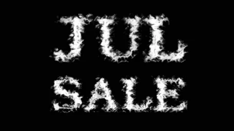 Jul Sale cloud text effect black isolated background Stock Footage 139638520