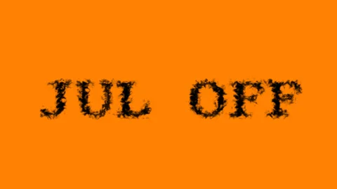 Jul Off smoke text effect orange isolated background Stock Footage 138722780