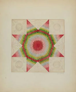 Jules Lefevere, Patchwork Quilt, c 1936 Patchwork Quilt Copyright: xpiemag... Fotos de archivo