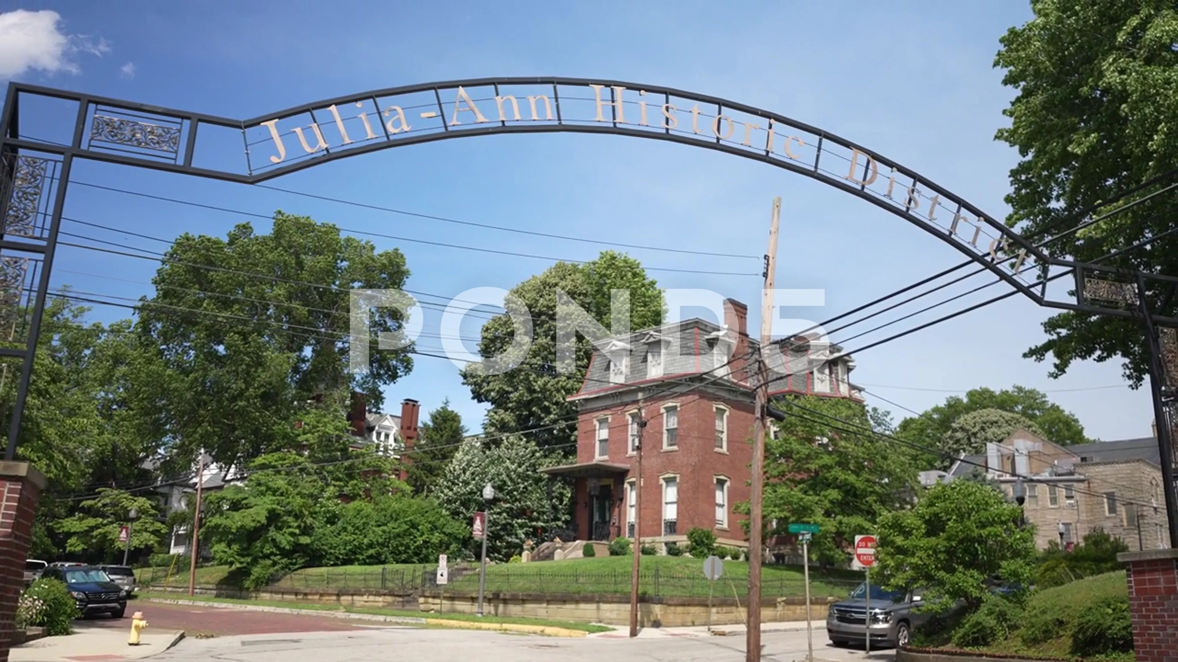 Julia Ann Historic District arch in downtown neighborhood in Parkersburg,  WV.