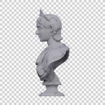 Julia Cornelia Paula  statue, 3d renders, isolated, perfect for your design Stock Illustration