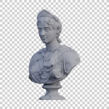 Julia Cornelia Paula  statue, 3d renders, isolated, perfect for your design Stock Illustration
